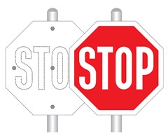 Στήριξη με νέου τύπου πάκτωση της πινακίδας επί του στύλου