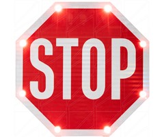 Αντανακλαστική Πινακίδα Ρ2 (STOP) με LED 60Χ60